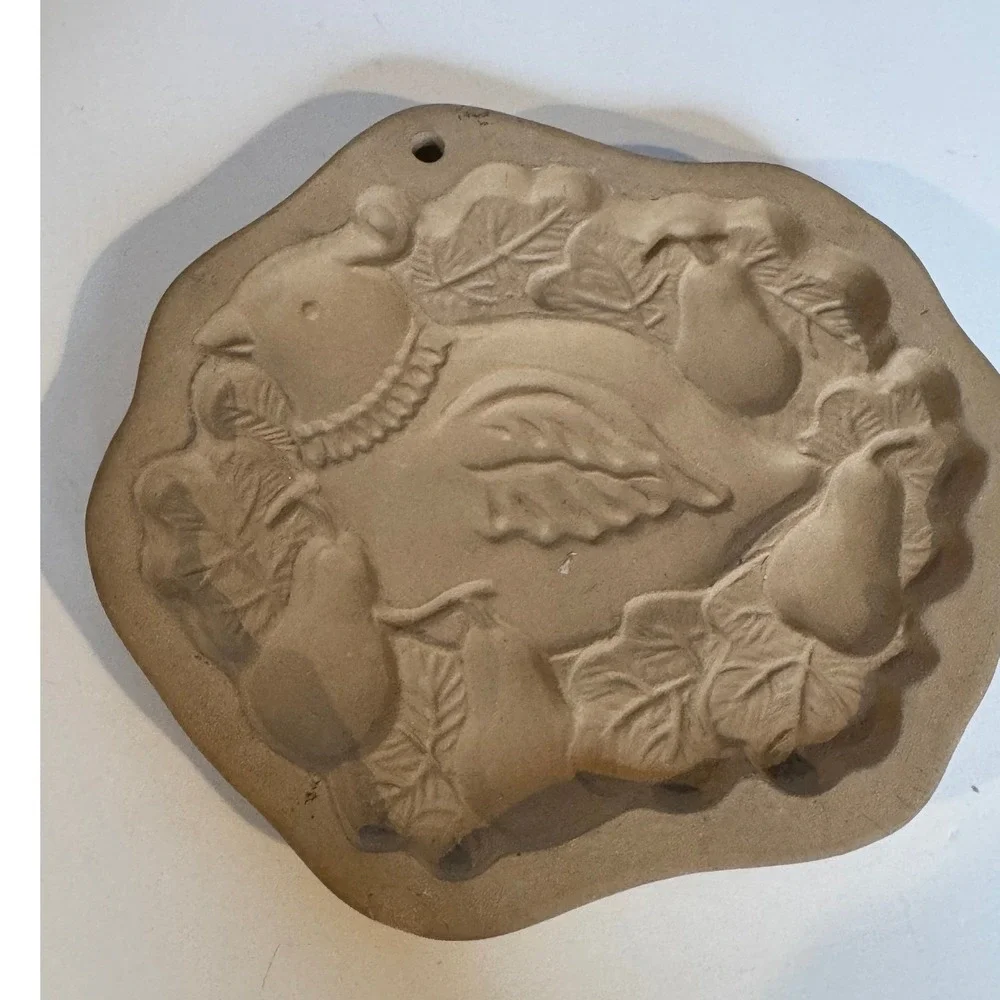 Vintage‎ Brown Bag Cookie Art Hill 1990 Partridge in a Pear Tree Mold Stoneware